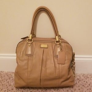 Tan leather Coach handbag
